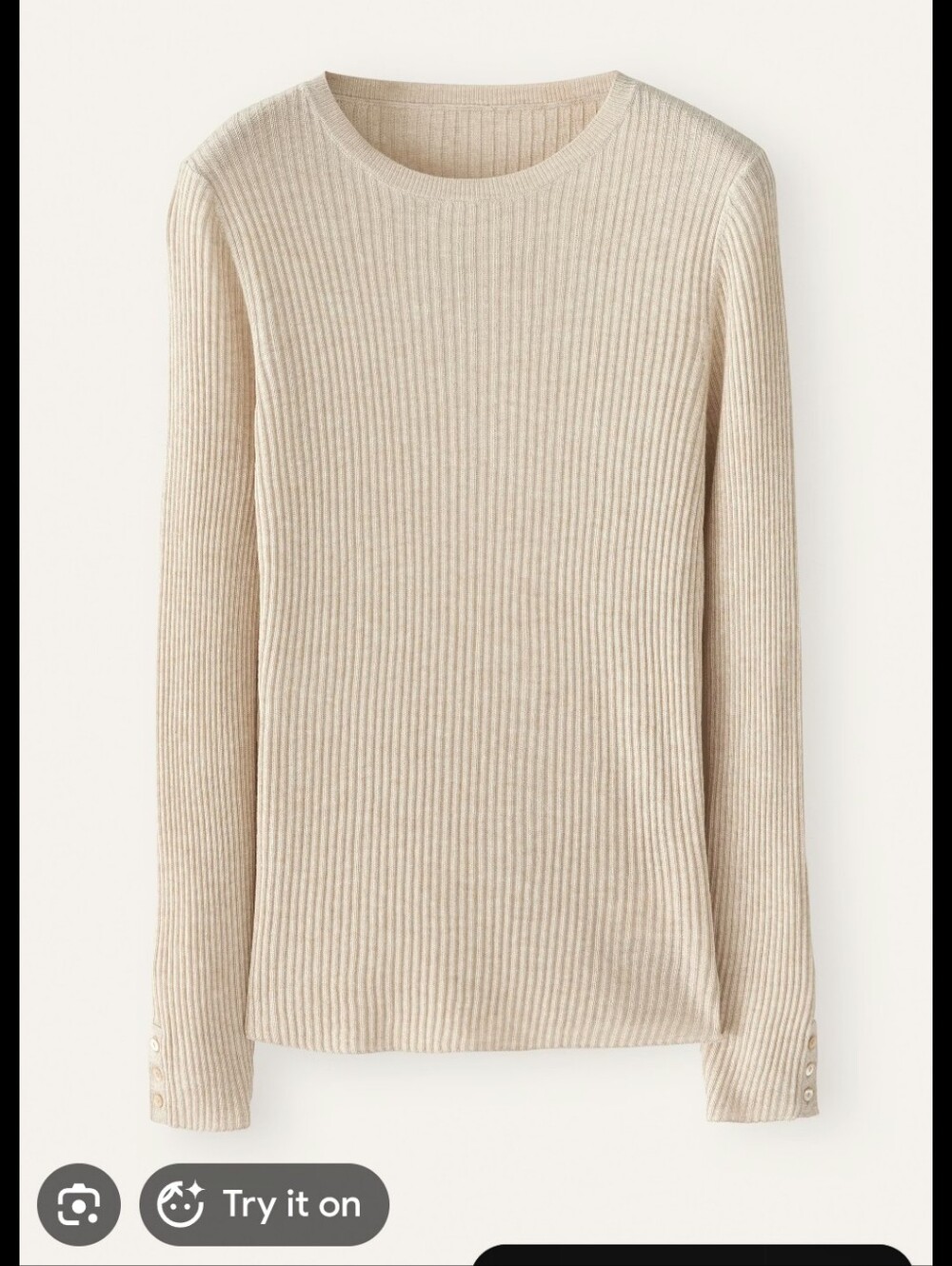 Slim Ribbed Cashmere Sweater - Picture 1 of 5